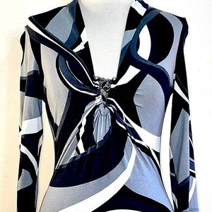 Vintage Kay Celine Black & White Midi Dress